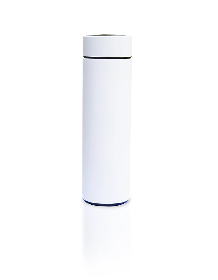 LED Temperature Display Water Bottle – Hot & Cold Flask – 500ml Smart Thermos with Touch Sensor – White